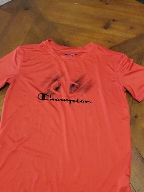 Champion Red Short Sleeve Tee with Black Logo